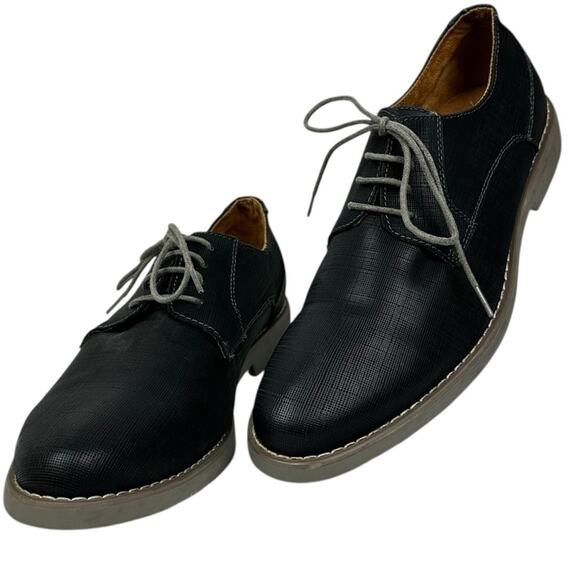 Steve Madden Trill Black Leather Textured Oxford Men's Size 12 - Picture 1 of 8